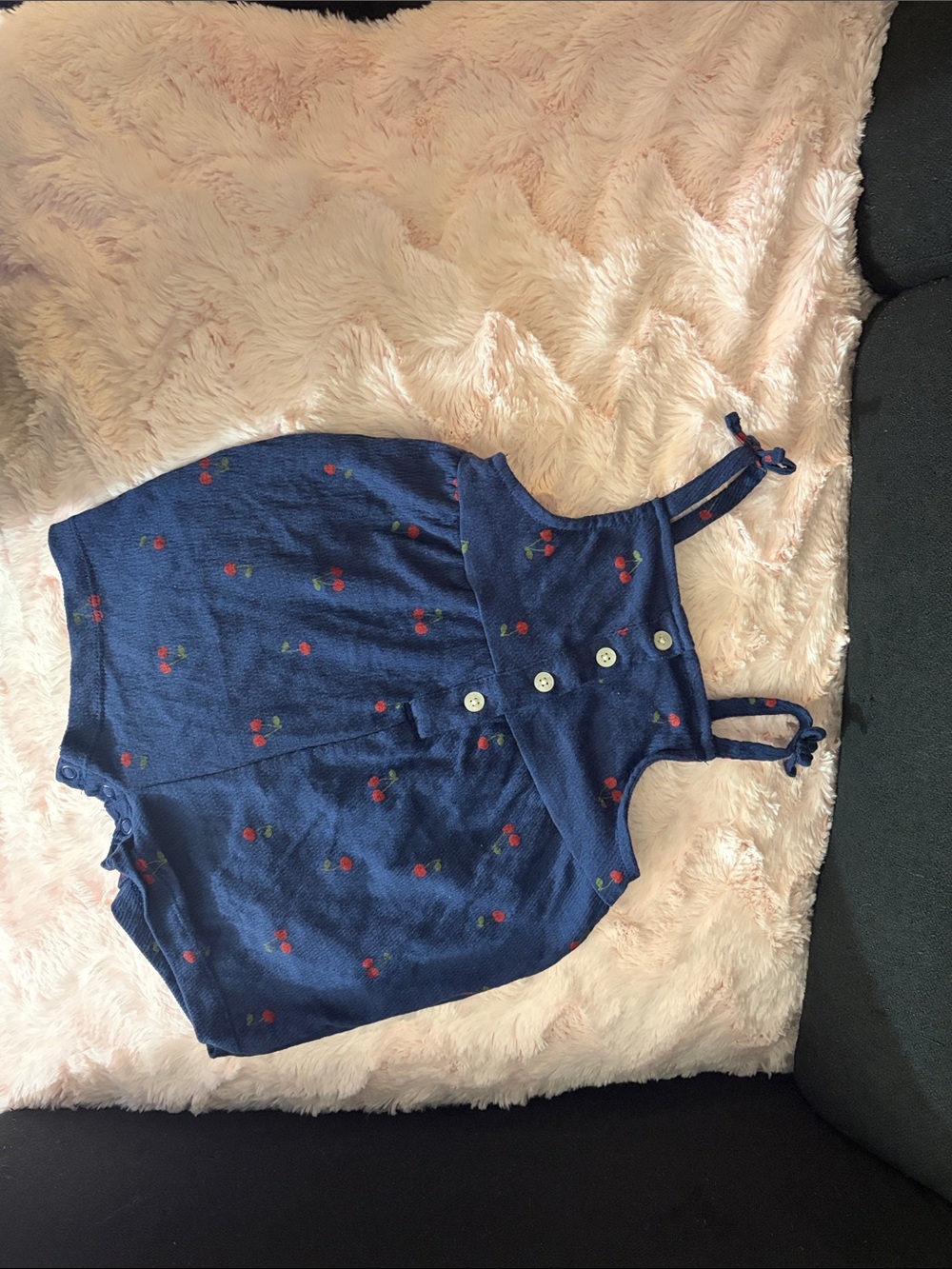 Carter's Navy Tank Top with Cherry Print and Button Front